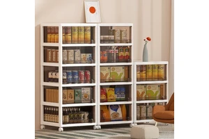 China Manufacturer's 3-Tier Plastic Storage Box with Transparent Drawers Kids Organizer for Living Room and Functional