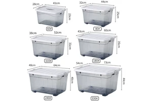 Factory Direct Supply Durable Home Plastic Storage Container Bin with Latching Lid for Wardrobe Bedding and Clothing Storage