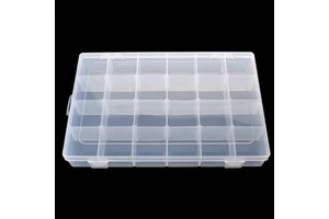 24 Grids Large Plastic Storage Box with Adjustable Dividers Clear Plastic Organizer