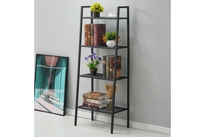 Trapezoidal Simple Multi-layer Storage Rack Iron Art Standing Type for Office Decor Decorative Metal Storage Solution