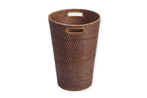High Quality Handmade Brown Natural Rattan Wicker Storage Basket 39x39x53cm Indonesia Multa Rattan Home Decor