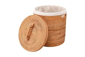 Impressive Rattan Laundry Hamper With Lid Rattan Laundry Basket With Removable Liner Bag Round Wicker Large Hampers
