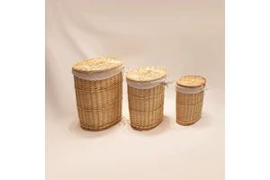 JY Wicker Round Shape Handmade Eco-Friendly Bathroom Laundry Basket Straw Rope Woven Seagrass Storage Basket