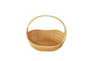 Rattan Iron Frame Portable Storage Basket Hand-woven Flexible Design for Kitchen Bathroom Food Storage Bag Use-Living Room