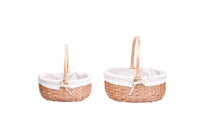Brown Wicker Stackable Basket With Handle, Willow Rattan Basket in Vietnam Wholesale