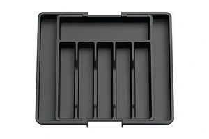 Plastic Drawer Utensil Tray Adjustable Flatware Cutlery Holder Storage Organizer Tray