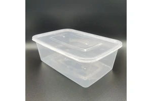 Custom 500ml 650ml 750ml 1000ml Rectangle Transparent PP Lunch Box Disposable Plastic Food Containers