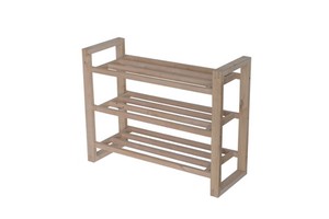 Bestselling Natural Wood Three Tier Shoe Rack Open Storage Shelf for Home Entryway and Multi Functional Organization