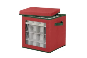 Modern Square Ornament Cube Chest with 64 Compartment Dividers Durable Christmas Decor Storage Box-Factory Wholesale