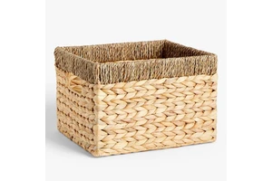 Woven Luxury European Storage Water Hyacinth Basket Manufacturer Bulk Supplier Eco Friendly Customizable Sizes Supermarket