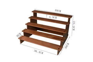 5-Tier Bamboo Jewelry Display Stand Natural Wooden Ladder Organizer For Hairpins Bracelets Earrings Storage