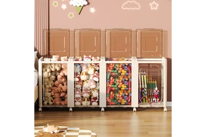 WANUO Doll Storage Box Household Foldable Storage Box Multipurpose Plastic Storage Box With Wheels for Flexible Movement