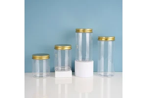 4oz 8 Oz 500ml Transparent Pots Cosmetic Jars Body Scrub Container Empty Pet Plastic Jars With Lids
