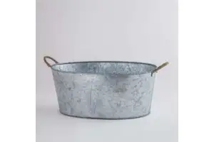 Zinc Decorative Storage Box in Palm Tree Design Unique Bucket Style for Home Decor