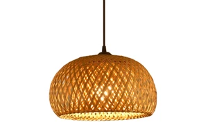 Handmade Modern Wicker Rattan Bamboo Lantern Retro Simple Creative Design Home Woven Chandelier Pendant Storage Basket TUYET