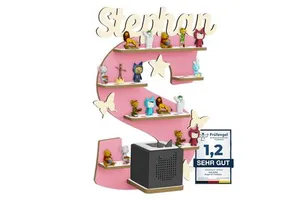 Wooden Stainless Steel Tonies Stand Toy Display and Wall Decor Shelf with Tony Figures for Box Storage Bathroom & Kitchen Use