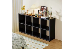 Steel-made Minimalist Grid Cabinet Study Bookcase Freely Combinable Multi-compartment Cabinet For Living Room & Bedroom