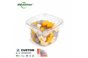8 16 24 32 48 OZ PET Clear Plastic Tamper Evident Leak Proof Food Container Blister Deli Tub Fruit Nut Meal Prep Box