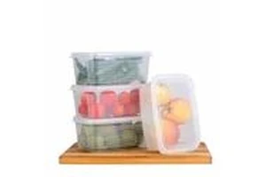 1800ml Eco-Friendly PP Plastic Transparent Modern Durable Utility Container Set 4 Pcs White Rectangular Kitchen Storage Boxes