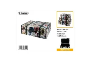 Set of 3 Wooden Decorative Storage Boxes Sizes 50x34x18.5cm 45x30x15cm 40x25x12.5cm