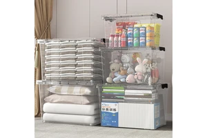 Haogle Wholesale Plastic pp Storage case Bin 12L-90L Container Box with Lid Storage Bins clear Storage Box