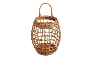 Elegant Natural Round Rattan Storage Basket XXL Woven Wicker with Rope for Laundry & Home Hanging Decoration