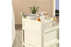 Modern Design Trolley Storage Cart Rack with Wheels Bathroom Cloth PP Shoe Organizer for Shoes and Food Use