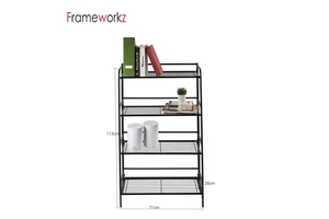 4 Tier Metal Folding Living Room Book Shelf Corner Fold Storage Shelf