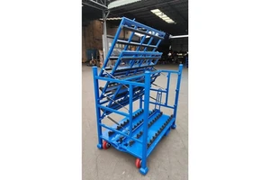 Customizable Industrial Wire Shelving Unit Auto Parts Transport Cart Double Sided Storage Rack for Logistics
