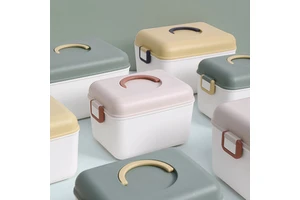 Fun Plastic Storage Box Sealed Moisture-proof Handle Barrel Snacks Building Blocks Clothes Organize Portable Medicine Box