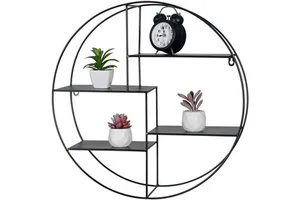 Metal Popular Round Wall Storage Shelf for Living Room,Kitchen Hanging Rack Decoration Multifunctional Display Wall Indoor