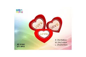 3-Piece Heart-Shaped Decorative Storage Boxes for Valentine's Day Toys Organization