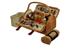 Hand Woven Willow Material Picnic Basket