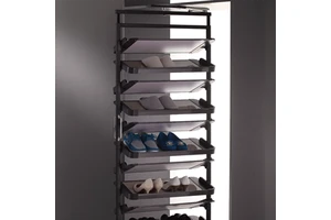 Galaxy 360 Degrees Rotating Shoes Rack 9 Layers Metal Rotating Shoe Rack Organizer Wardrobe Accessory Built in Drawer Storage