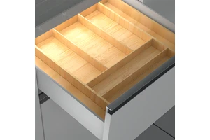 Kitchen Drawer Organizer Bamboo Wooden Classic Single Tier Cutlery Tray