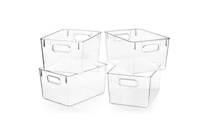 Wholesale Refrigerator Organizer Box Clear Plastic Storage Bins for Kitchen