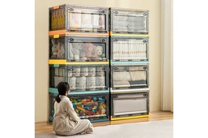 Transparent Storage Box Dormitory Household Plastic Folding Storage Box