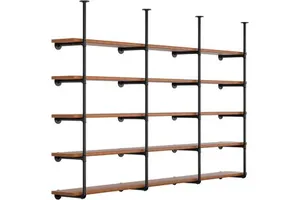 Industrial Iron Pipe Shelving Brackets, Farmhouse Wall Mounted DIY Pipe Shelves For Kitchen,Living Room Decor And Bar Shelving