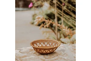 Small Rattan Bowl, Rattan Basket Handwoven Basket Wicker Basket Straw Basket Little Basket Summer Decor Wall Basket, Wedding Gif
