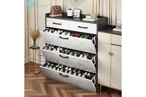 Modern Minimalist Ultra-Thin Three-Layer Convertible Panel Solid Shoe Cabinet Home Furniture Entry Living Room Apartment Hotel