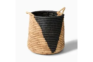 Vietnamese Round Water Hyacinth Basket, Laundry Basket with Handles - Durable, Spacious Hamper for Home Organization