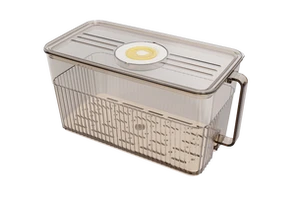 Airtight Plastic Fridge Storage Container with Handle Drain Tray Fresh Vegetable Keeper Box BPA Free Food Organizer Made China