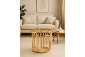 Stylish Wicker Rattan Storage Baskets Handles Practical Floor Bins for Shoes Clothing Home Organization Made Natural Rattan