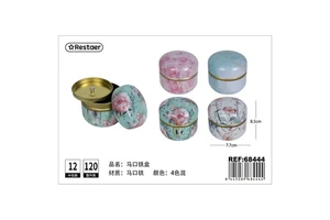 Decorative metal box φ7.7x8.5cm for storage