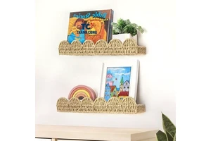 New Arrival SCALLOPS SEAGRASS WALL SHELF Handmade Modern Eco Friendly Hanging Decorative Storage Customizable Hanoi Nursery
