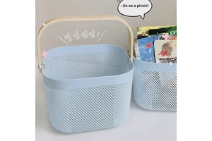 PP Plastic Rectangle Storage Basket Satchel 3-6L Capacity Modern Sustainable Multifunction Design Home Dorm Kitchen Wash Fruit
