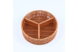 PP Rattan Wicker Storage Baskets Woven Fruit Baskets Eco-Friendly Detachable Design Modern Vintage Style Food Storage Use Cheap