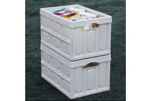 Multifunctional Custom Camping Portable Storage Bin Container Box Organizer Plastic Folded Storage Box with Lid