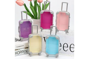 Simulation Mini False Eyelashes Pull-out Suitcase, Simple Desktop Jewelry Storage Box, Small-sized Transparent Luggage Box