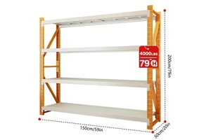 Adjustable Modular Industrial 4-Tier Heavy-Duty Warehouse Storage Rack